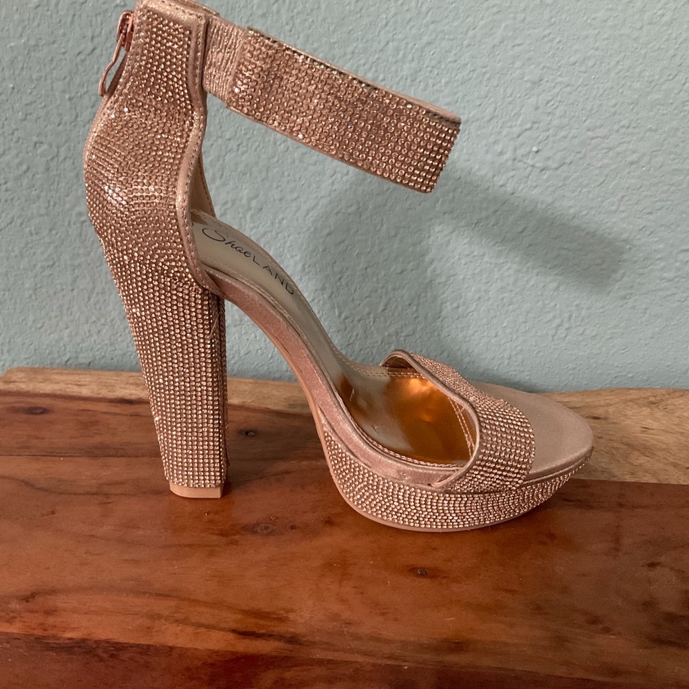 Gold Rhinestone Heels - Picture 6 of 8